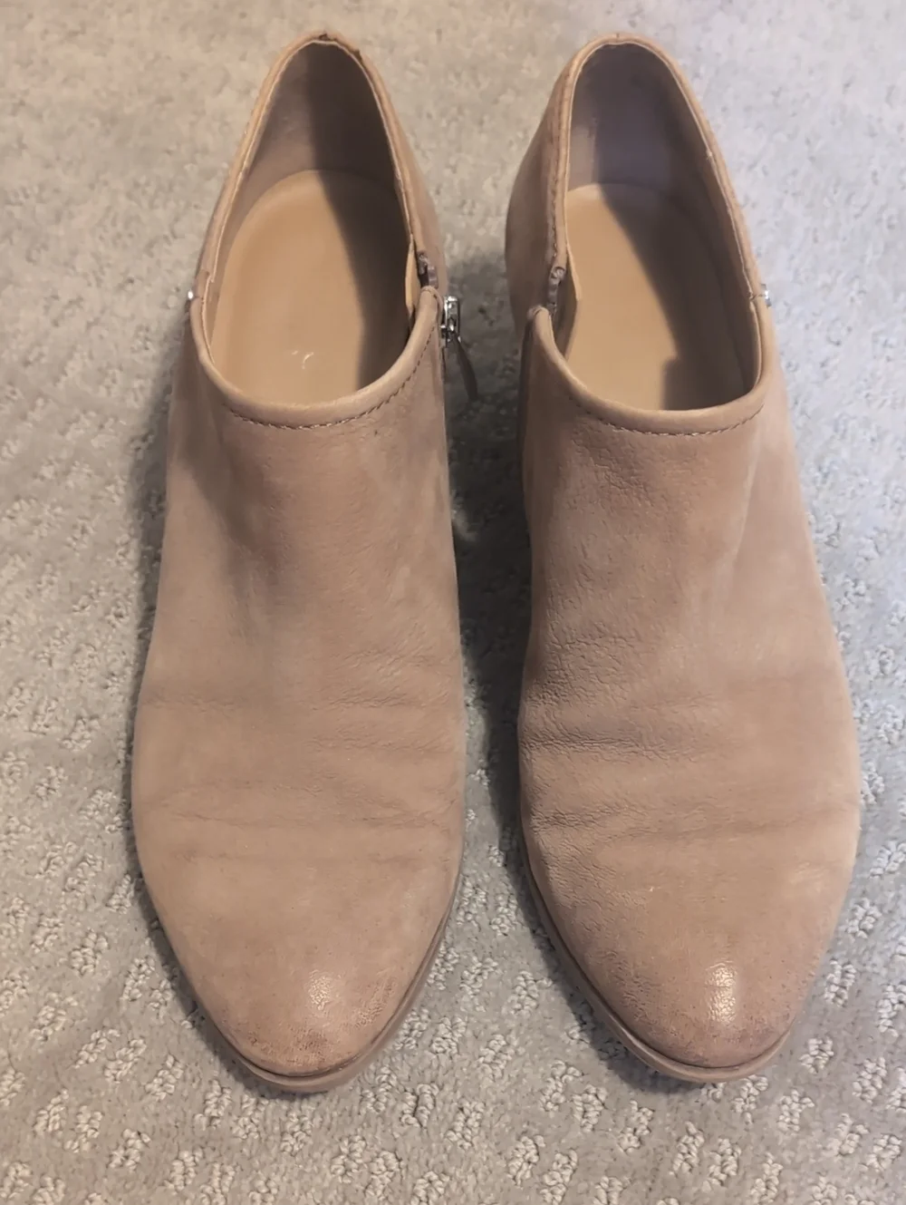 Franco Sarto Taupe Suede Ankle Booties
